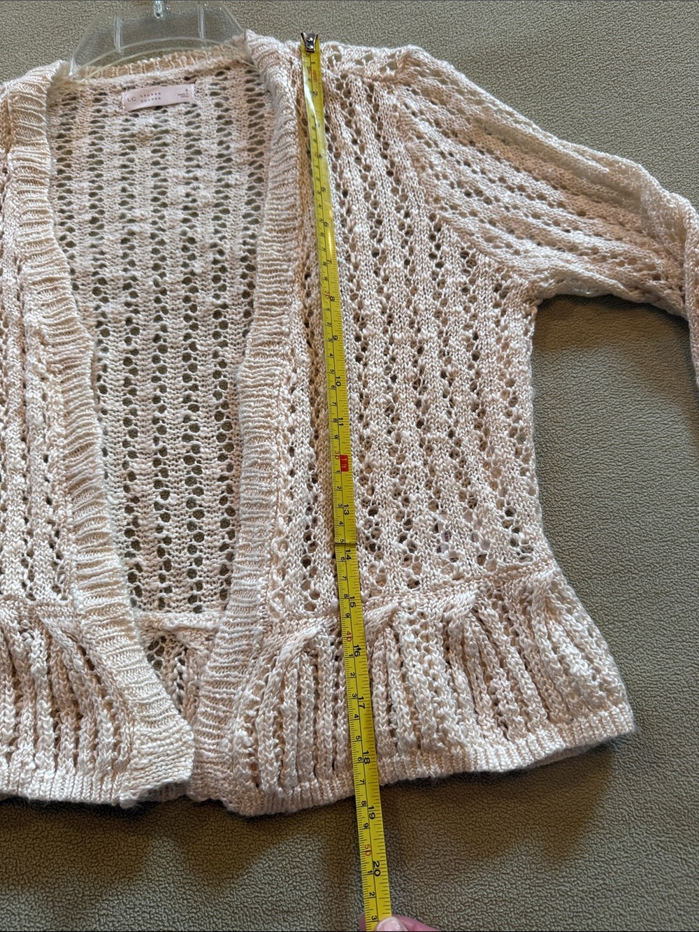 LC Lauren Conrad Open-Weave Cream Cardigan - Picture 7 of 7